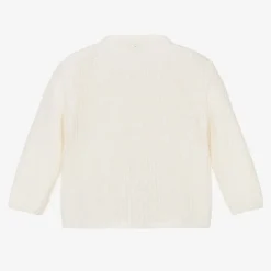 Moncler Enfant Tops*Girls Ivory Wool & Padded Cardigan