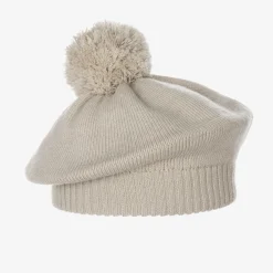 Elodie Hats*Girls Light Beige Knitted Wool Beret