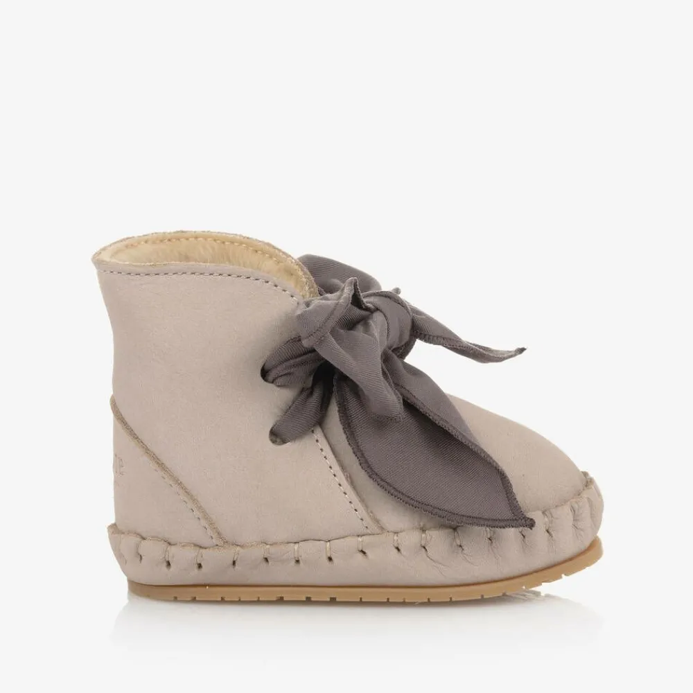 Donsje Pre Walkers|Pre Walkers*Girls Beige Suede Leather Pre Walkers Lilac