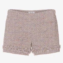 Il Gufo Shorts*Girls Lilac Purple Wool Tweed Shorts