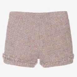Il Gufo Shorts*Girls Lilac Purple Wool Tweed Shorts