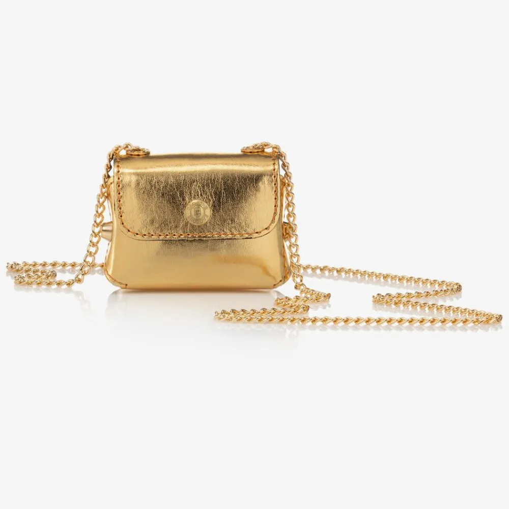 Zaccone Bags*Girls Metallic Gold Leather Mini Bag (8cm)