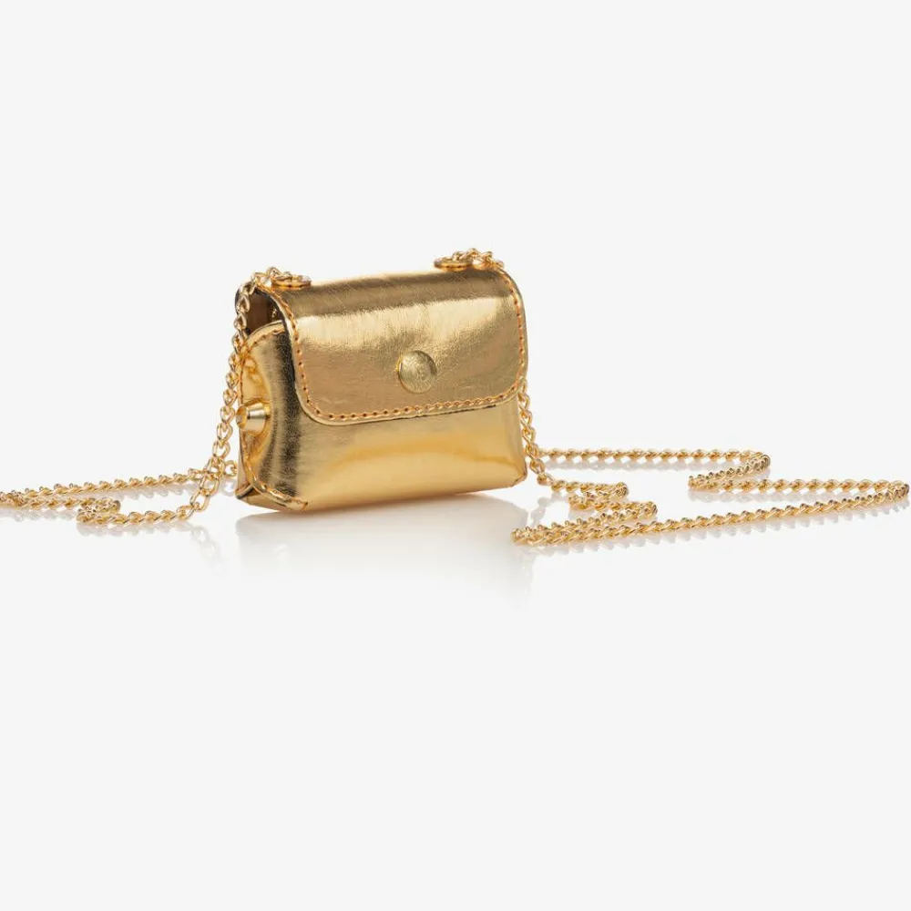 Zaccone Bags*Girls Metallic Gold Leather Mini Bag (8cm)
