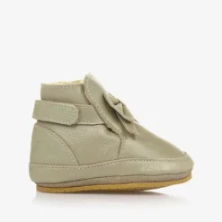 Donsje Pre Walkers|Pre Walkers*Girls Metallic Gold Leather Bow Pre-Walkers Champagne