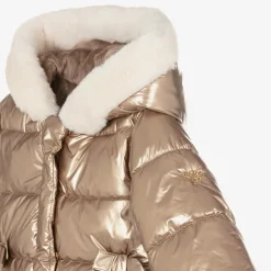 Mayoral Coats & Jackets*Girls Metallic Gold Puffer Coat