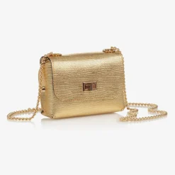 Zaccone Bags*Girls Metallic Gold Shoulder Bag (14cm)
