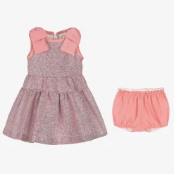 Hucklebones London Dresses*Girls Metallic Pink Glitter Dress