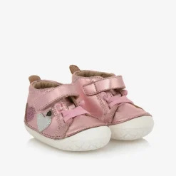 Old Soles First Walkers|First Walkers*Girls Metallic Pink Leather First Walkers