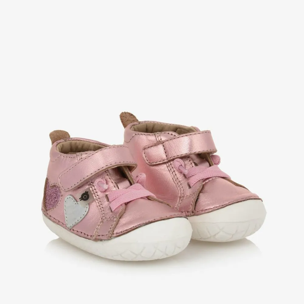 Old Soles First Walkers|First Walkers*Girls Metallic Pink Leather First Walkers