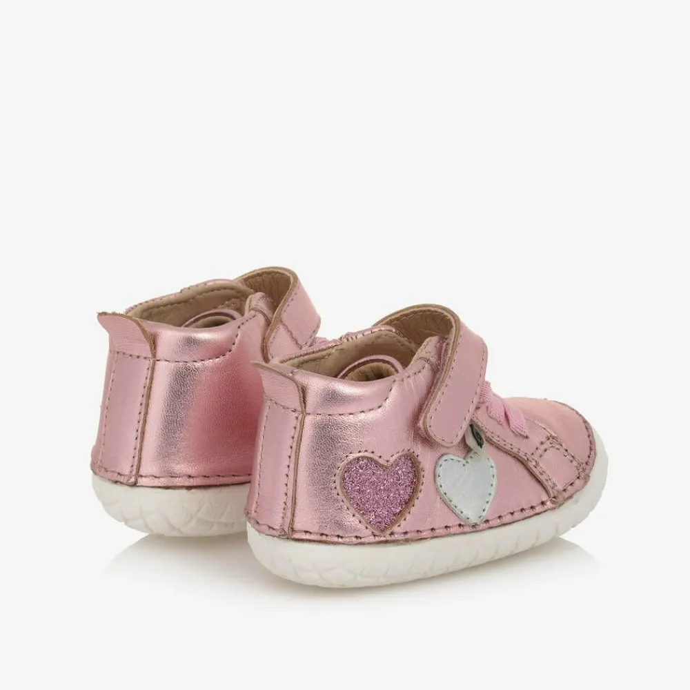 Old Soles First Walkers|First Walkers*Girls Metallic Pink Leather First Walkers