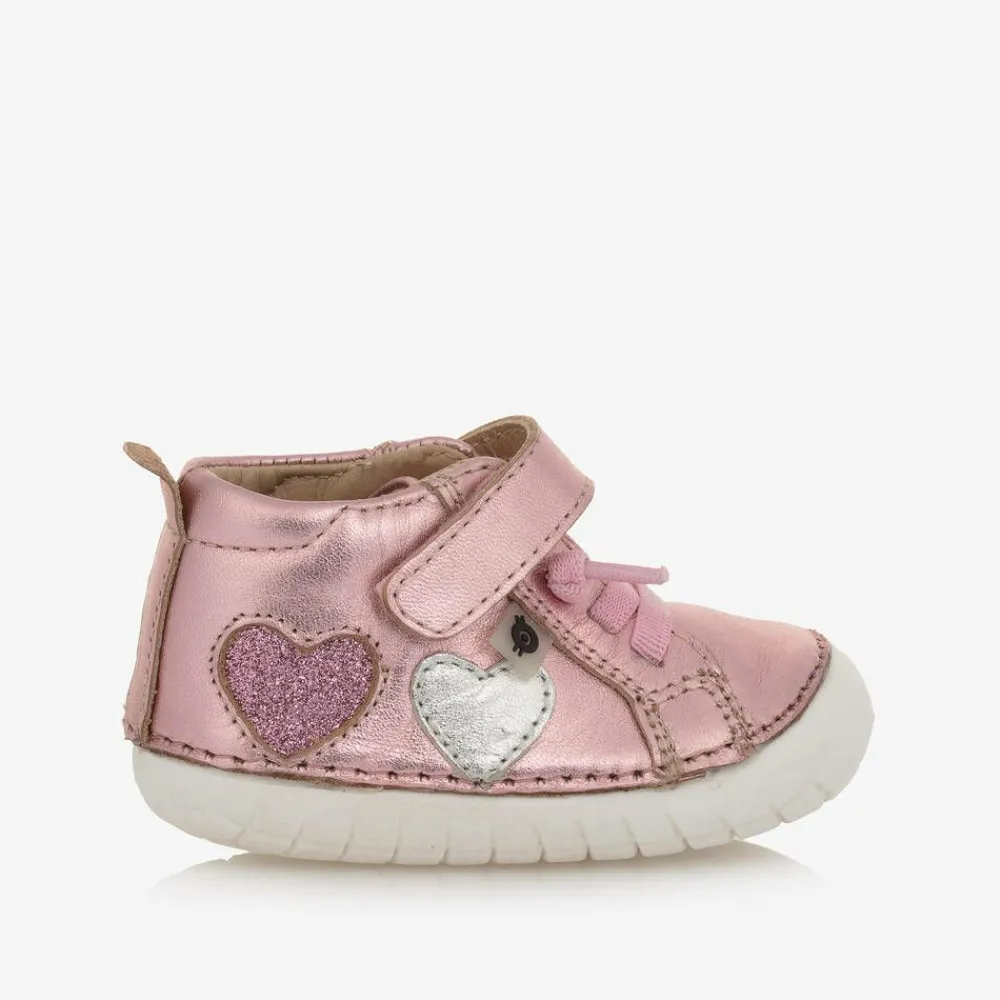 Old Soles First Walkers|First Walkers*Girls Metallic Pink Leather First Walkers