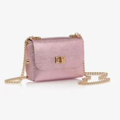 Zaccone Bags*Girls Metallic Pink Shoulder Bag (14cm)