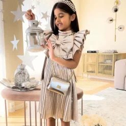 Zaccone Bags*Girls Metallic Silver Leather Bag (12cm)