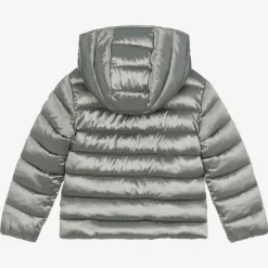 Mayoral Coats & Jackets*Girls Metallic Silver Puffer Jacket