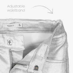 NAME IT Trousers*Girls Metallic Silver Straight-Leg Jeans