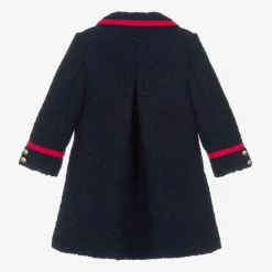 Patachou Coats & Jackets*Girls Navy Blue Bouclé Coat