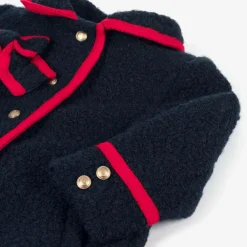 Patachou Coats & Jackets*Girls Navy Blue Bouclé Coat