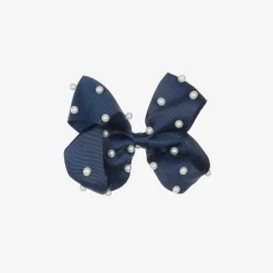 Bowtique London Hair Accessories*Girls Navy Blue Bow Hair Clip (11cm)