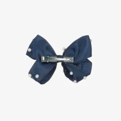 Bowtique London Hair Accessories*Girls Navy Blue Bow Hair Clip (11cm)