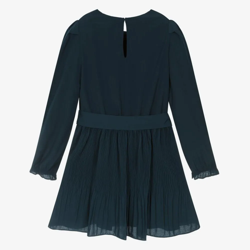 Mayoral Dresses*Girls Navy Blue Chiffon Pleated Dress
