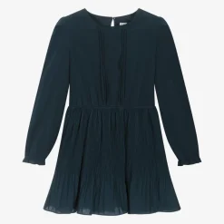 Mayoral Dresses*Girls Navy Blue Chiffon Pleated Dress