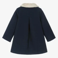 Pureté Du... Bébé Coats & Jackets*Girls Navy Blue Collared Coat