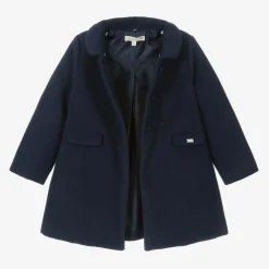 Pureté Du... Bébé Coats & Jackets*Girls Navy Blue Collared Coat
