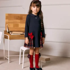 Patachou Dresses*Girls Navy Blue Cotton Dress