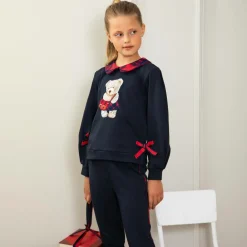Patachou Tracksuits*Girls Navy Blue Cotton Teddy Tracksuit