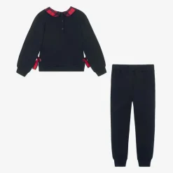 Patachou Tracksuits*Girls Navy Blue Cotton Teddy Tracksuit