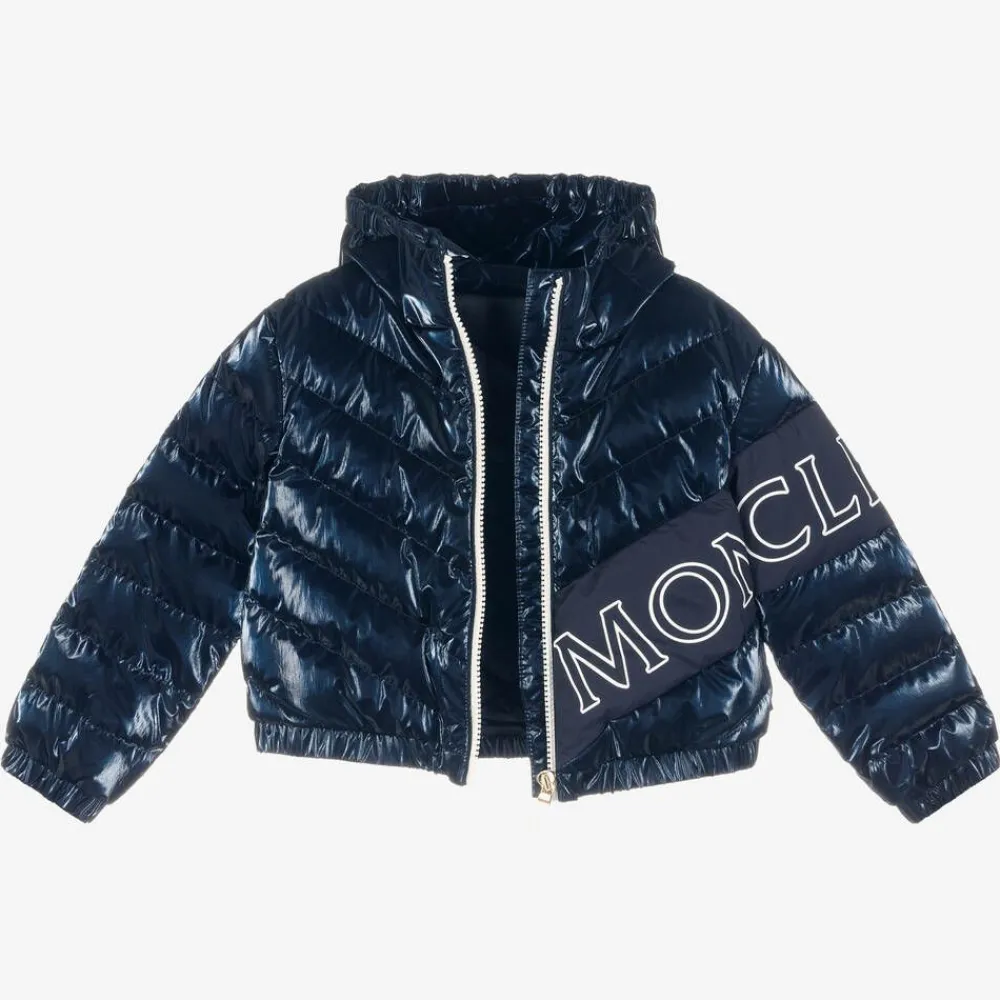 Moncler Enfant Coats & Jackets*Girls Navy Blue Down Padded Puffer Jacket