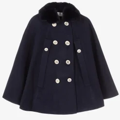 Romano Coats & Jackets*Girls Navy Blue Felted Cape