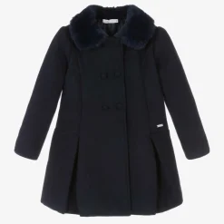 Patachou Coats & Jackets*Girls Navy Blue Felted Coat