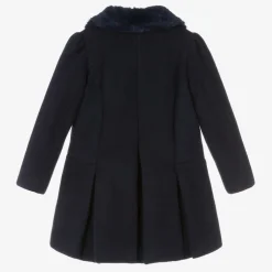 Patachou Coats & Jackets*Girls Navy Blue Felted Coat