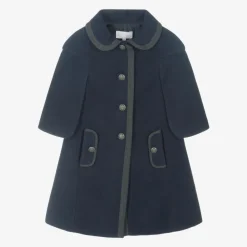 Patachou Coats & Jackets*Girls Navy Blue Felted Coat