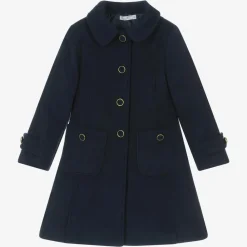 Patachou Coats & Jackets*Girls Navy Blue Flannel Coat