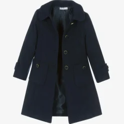Patachou Coats & Jackets*Girls Navy Blue Flannel Coat