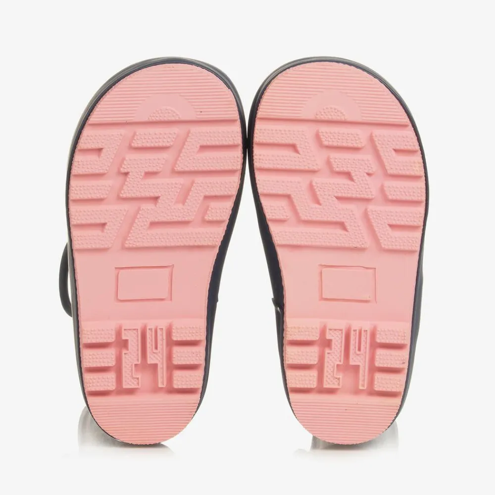 Chipmunks Rain Boots|Rain Boots*Girls Navy Blue Floral Rain Boots