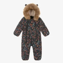 Töastie Snowwear|Snowwear*Girls Navy Blue Floral Snowsuit