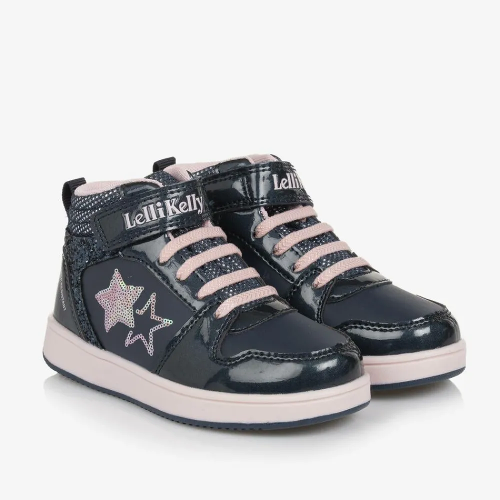Lelli Kelly Trainers|Trainers*Girls Navy Blue High-Top Trainers
