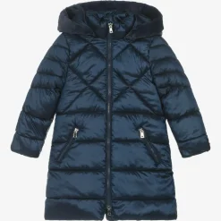 Mayoral Coats & Jackets*Girls Navy Blue Hooded Puffer Coat