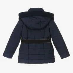 Lapin House Coats & Jackets*Girls Navy Blue Hooded Puffer Coat