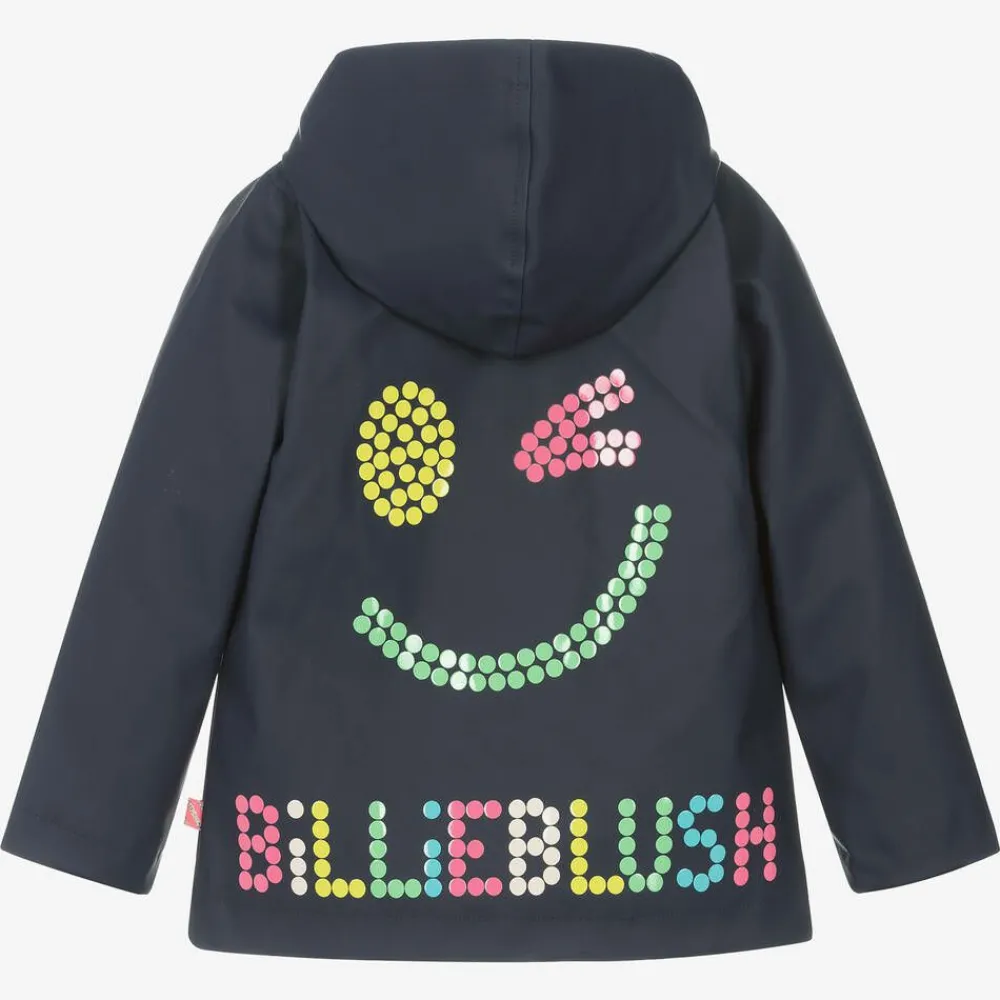 Billieblush Coats & Jackets*Girls Navy Blue Hooded Raincoat