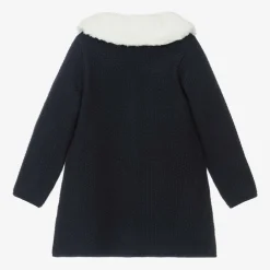 Artesanía Granlei Coats & Jackets*Girls Navy Blue Knitted Coat