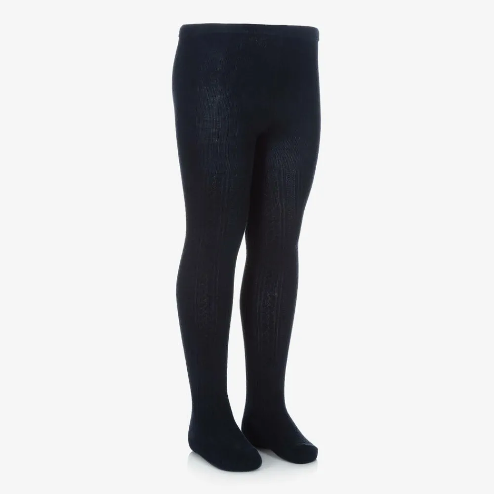 Mayoral Tights*Girls Navy Blue Knitted Tights