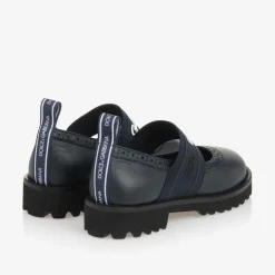 Dolce amp; Gabbana School Shoes|Bar Shoes*Girls Navy Blue Leather Shoes