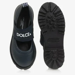 Dolce amp; Gabbana School Shoes|Bar Shoes*Girls Navy Blue Leather Shoes