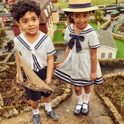 Childrens Classics Traditional Shoes|Bar Shoes*Girls Navy Blue Leather Shoes