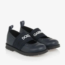 Dolce amp; Gabbana School Shoes|Bar Shoes*Girls Navy Blue Leather Shoes