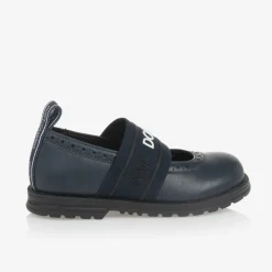 Dolce amp; Gabbana School Shoes|Bar Shoes*Girls Navy Blue Leather Shoes